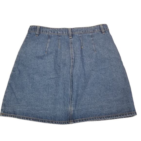Harper Heritage Jean Skirt Mini Skirt Denim Button Front Light wash Size Large - Picture 2 of 6